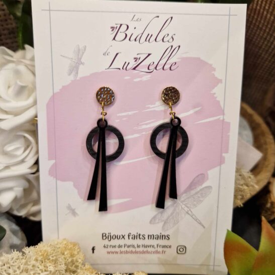 DIANA boucles d'oreilles  Art déco noires