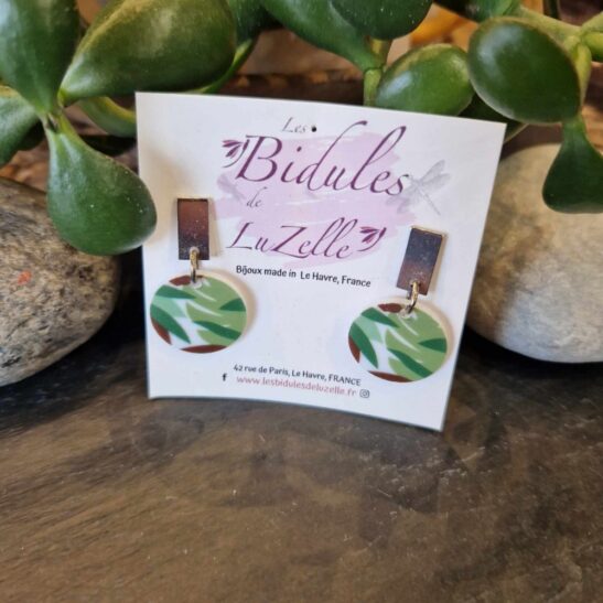 TROPIC Boucles d'oreilles motifs feuilles