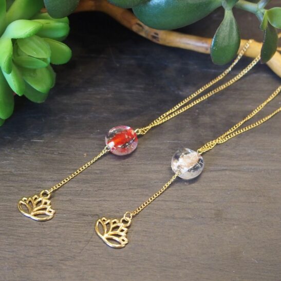 LOTUS collier cravate doré - ROUGE