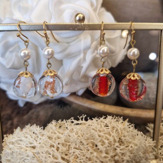 MURANI Boucles d'oreilles perles de verre