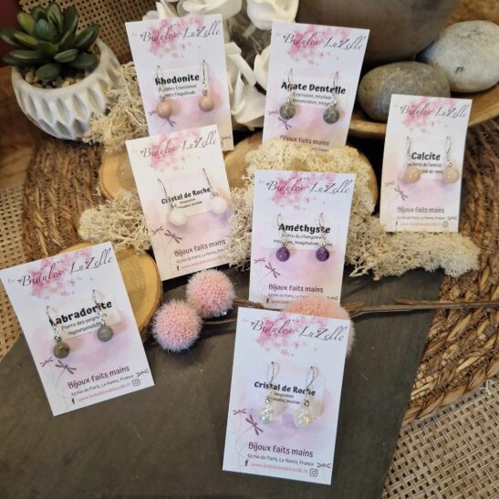 GEMME boucles d'oreilles en pierres naturelles