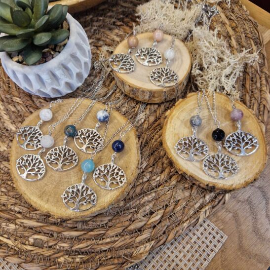 Collier ARBRE DE VIE et pierres naturelles