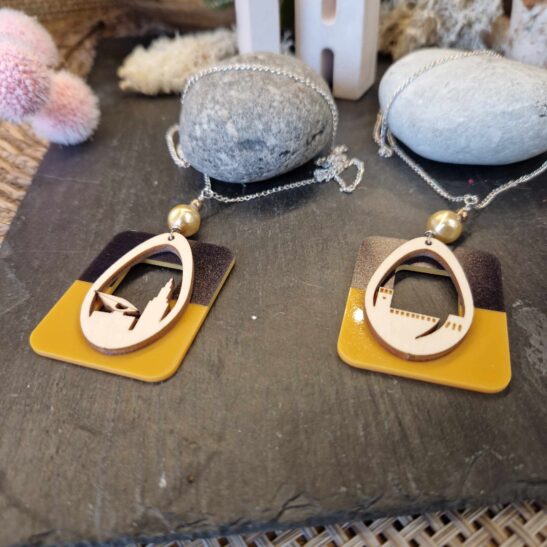 MAGIC sautoir havrais jaune et brun