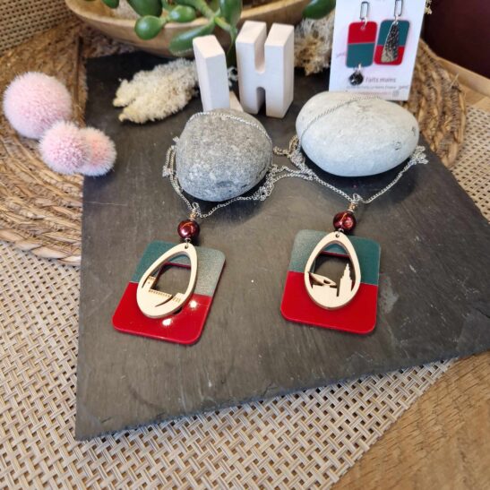 MAGIC sautoir havrais vert et rouge