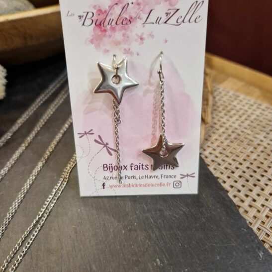 ESTRELLA boucles d'oreilles asymétriques étoiles