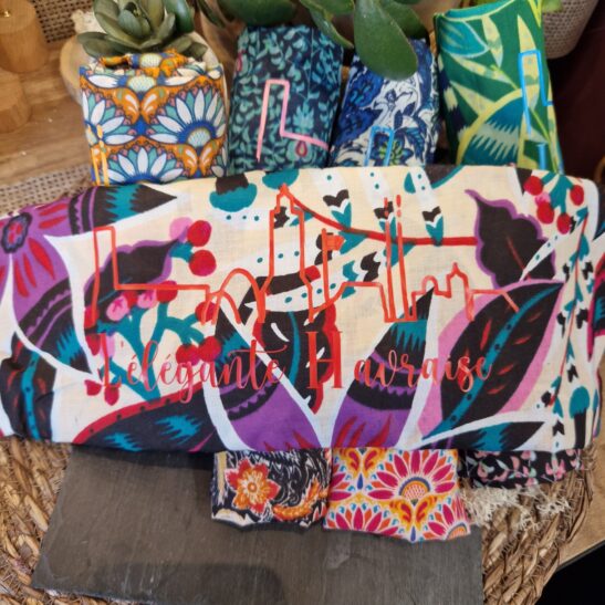 L'ELEGANTE HAVRAISE sac en tissus  aux motifs fleuris