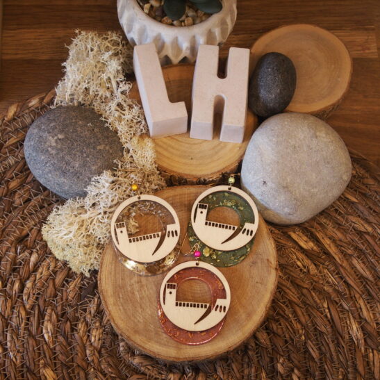 HONORINE boucles d'oreilles Le Havre résine transparente