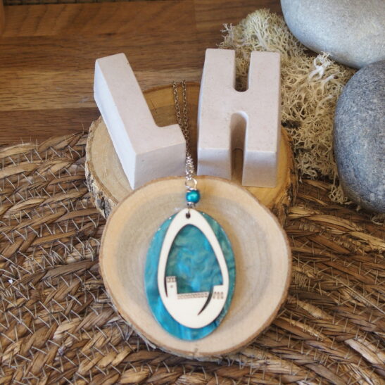 SAINTE CECILE collier pendentif turquoise Le Havre