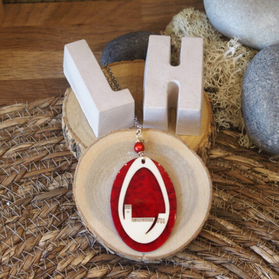 SAINTE CECILE collier pendentif rouge Le Havre