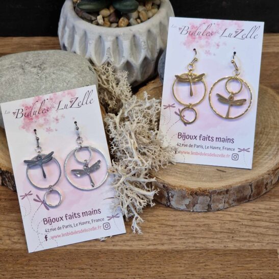 LYAH boucles d'oreilles décalées libellules