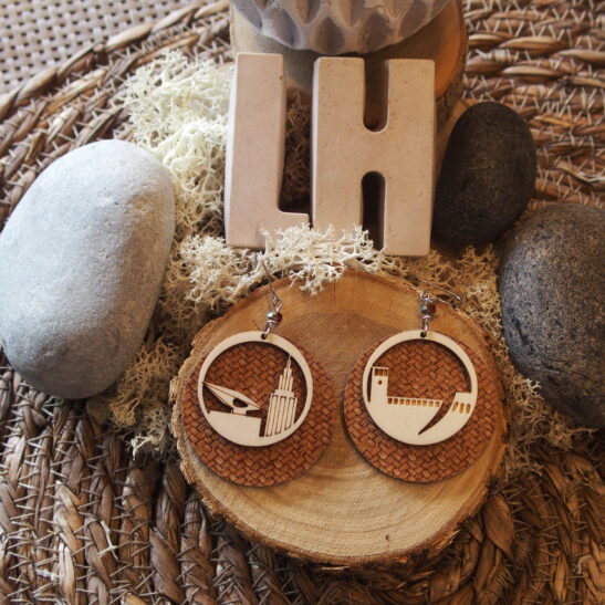 PLAGE LE HAVRE Boucles d'oreilles cannage