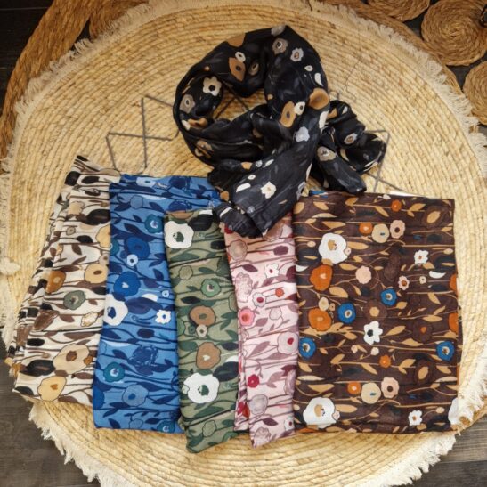 MELANIA foulard épais original motifs fleurs