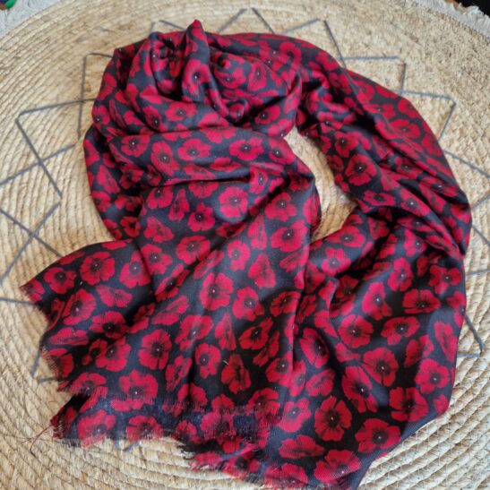 POPPIES foulard aux motifs de coquelicots
