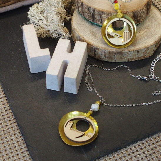 SANVIC collier havrais avec nacre jaune