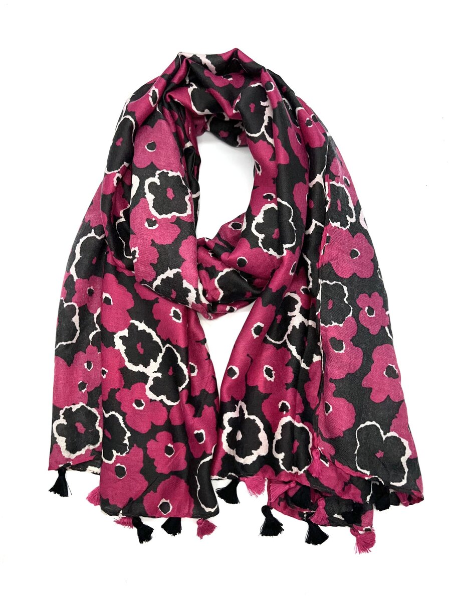 nicole-foulard-épais-élégant-motif-fleurs-vintage-annes60 (3)