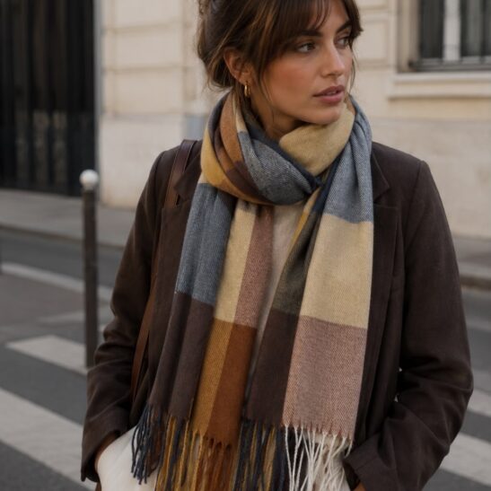 LOIS écharpe à motifs carreaux